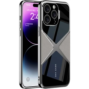 BLS Store Apple iPhone 15 Pro Kılıf Ultra Ince Kamera Korumalı Pc + Deri Arka Yüzey Zore X-Pro Kapak-Titanyum-