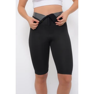 Sh Mağazacılık Kadın Yüksek Bel Inceltici Termal Ağraflı Şort 3 Kademeli Termal Korse Şort
