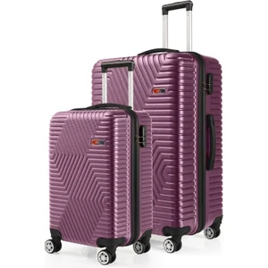 G&d Polo Suitcase Abs Kabin ve Büyük Boy Mürdüm 2'li Valiz Seti 600.09-SET-BK