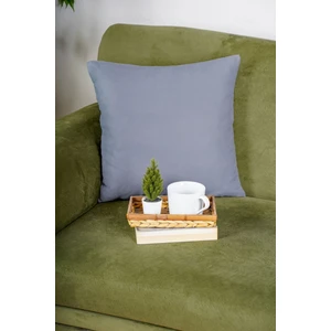 Premium Kadife Dokulu Süet Kırlent Kılıfı Gri (45X45)