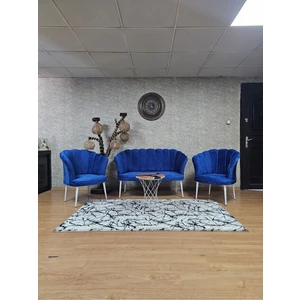 Papatya Çay Seti Koltuk Takımı Beyaz Boyalı Sivriltme Ayak, Balkon, Salon, Ofis, Cafe Koltuk Takımı
