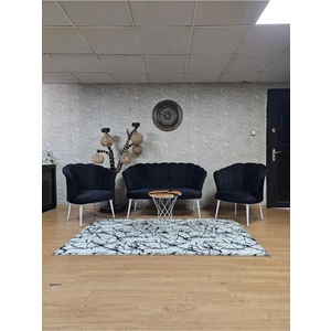 Papatya Çay Seti Koltuk Takımı Beyaz Boyalı Sivriltme Ayak, Balkon, Salon, Ofis, Cafe Koltuk Takımı
