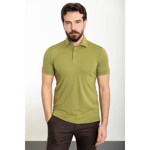 Düz Yeşil Slim Fit Polo Yaka Erkek T-Shirt