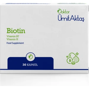 Dr. Ümit Aktaş Biotin 5000mcg D-Biotin (B7 + Vit.H) Saç Vitamini Güçlendirici Takviye 30 Kapsül