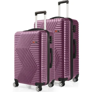 G&d Polo Suitcase Abs Orta ve Büyük Boy Mürdüm 2'li Valiz Seti 600.09-B