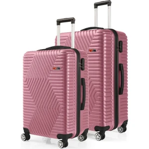 G&d Polo Suitcase Abs Orta ve Büyük Boy Gül Kurusu 2'li Valiz Seti 600.08-B