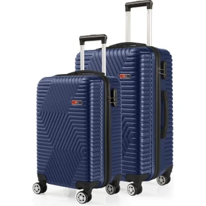 G&d Polo Suitcase Abs Kabin ve Orta Boy Lacivert 2'li Valiz Seti 600.04-SET-OK