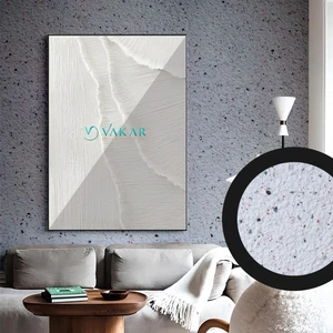 Canlı Sıva  İpek Sıva  Dekoratif Sıva Moonlight 05  Beyaz Zemin Kırmızı-Siyah Desen