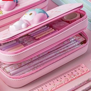 Sanrio 3D Dekompresyon Oyuncak Kalem Kılıfı My Melody Büyük Kapasiteli Kalem Kutuları Cinnamoroll Okul Malzemeleri Kuromi Kalem Kutuları (Yurt Dışından)