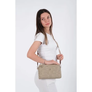 Newish Polo Vizon Desenli Kumaş Çapraz Omuz Kadın Çantası
