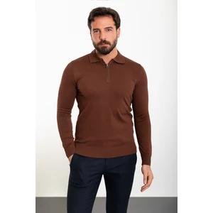 Triko Polo Fermuarlı Yaka