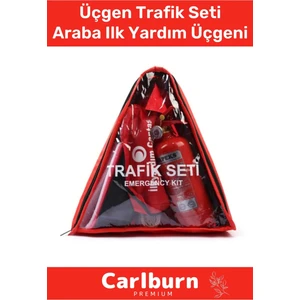 Tse Belgeli Tüvtürk Uyumlu Üçgen Trafik Seti Bez Çantalı Karayollarına Uygun Araba Ilk Yardım Üçgen