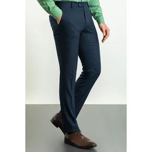 Desenli Lacivert Renk Slim Fit Klasik Erkek Pantolon