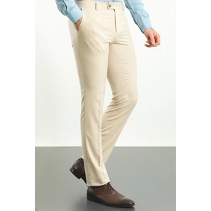 Desenli Taş Rengi Slim Fit Klasik Erkek Pantolon