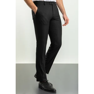 Desenli Siyah Renk Slim Fit Klasik Erkek Pantolon