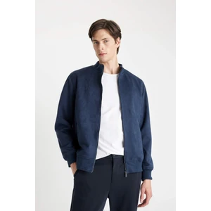 Slim Fit Süet Bomber Mont Ceket Dar Kesim Kolej Yaka Fermuarlı Cepli Astarlı D1524AX24WN