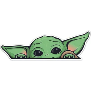3D Sticker Star Wars Yoda Araba, Motorsiklet, Kask, Laptop,cam Sticker 16X6 cm