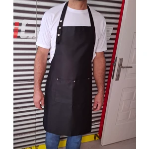 Dery Collection Şef Mutfak Önlüğü Siyah Çıtçıt Ayarlı