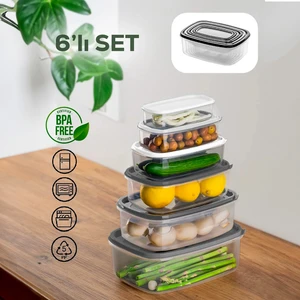 1173 6' lı Derin Dondurucu Mikrodalga Saklama Kabı - Çok Amaçlı Erzak Saklama Kabı Set