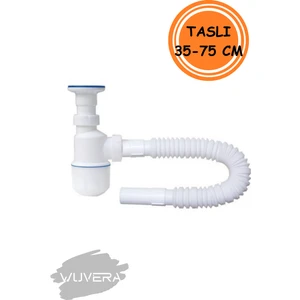 Körüklü Tahliye Taslı Lavabo Evye Sifonu - Depolu Lavabo Evye Gider Borusu