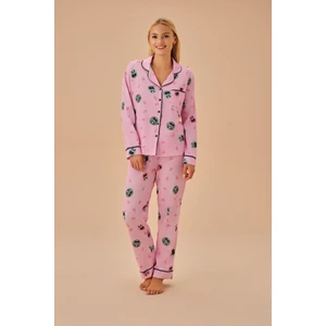 Panda Gömlek Yaka Pijama Takımı