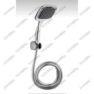 Siyah Kare Banyo Duş Seti Hortum Mafsal ve Başlık Set