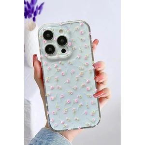 3gen Case Apple iPhone Modelleri Uyumlu Çiçekler Desenli Flower 8 Şeffaf Silikon Kılıf