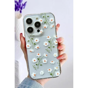 3gen Case Apple iPhone Modelleri Uyumlu Çiçekler Desenli Flower4 Şeffaf Silikon Kılıf