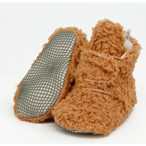 Ella Bonna Teddy Bebek Pandufu, Kaydırmaz Taban, Organik Pamuk Astar, Ev Kreş Ayakkabısı, Taba