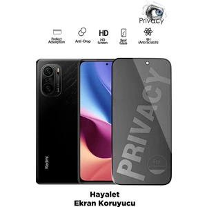 Xioami Redmi K40 Pro Uyumlu Tam Kapatan Hayalet Ekran Koruyucu Privacy Tamperli Kırılmaz Cam