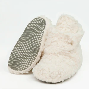 Ella Bonna Teddy Bebek Pandufu, Kaydırmaz Taban, Organik Pamuk Astar, Ev Kreş Ayakkabısı, Ekru Beyaz