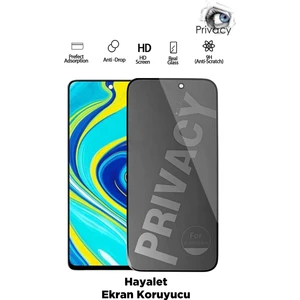 Xioami Redmi Note 9 Pro Uyumlu Tam Kapatan Hayalet Ekran Koruyucu Privacy Tamperli Kırılmaz Cam