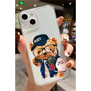 3gen Case Apple Iphone Modelleri Uyumlu Enjoy Ayıcık Desenli Şeffaf Silikon Kılıf