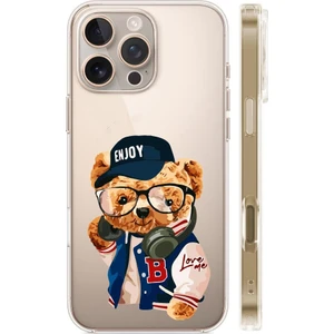 3gen Case Apple Iphone Modelleri Uyumlu Enjoy Ayıcık Desenli Şeffaf Silikon Kılıf