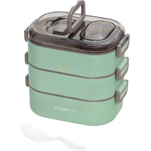 Bento 1450 ml Lunchbox Yeni Koleksiyon Üç Katlı 5 Bölmeli Çelik Sefer Tası Yemek Kutusu