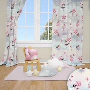 Balonlu Perili 2kat Pileli Gök Yüzü Tasarım Kız Çocuk Odası Güneşlik Fon Perde