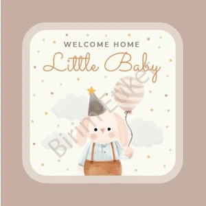 Birim Etiket Isme Özel Hoşgeldin Bebek Etiketi Sticker 5,5x5,5 cm 70 Adet