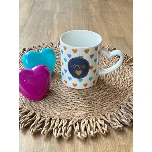 Beyaz Mix Kalpli Porselen Kupa