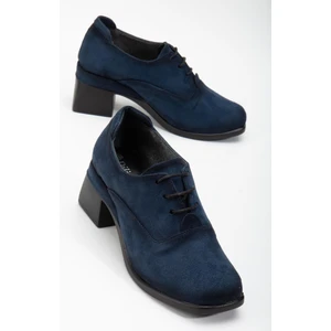 Süet Hazır Taban Bağlı Lacivert Kadın Günlük Ayakkabı