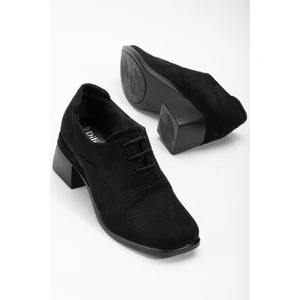 Süet Hazır Taban Bağlı Siyah Kadın Günlük Ayakkabı