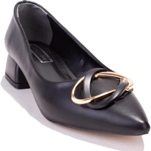 DZA07-1006045BB Siyah  Klasik Topuklu Kadın Ayakkabı