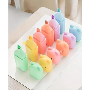 6'lı Ayıcıklı Kedicikli Boow Fosforlu Kalem Sert Kutulu