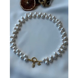 Duran Takı Tasarım Hakiki Inci Altın Kaplama Gümüş Kolye