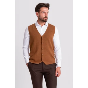 Dokulu Slim Fit Triko Erkek Yelek