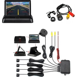 Araç geri park sensörü monitör ve kameralı ses ikazlı siyah göz aem