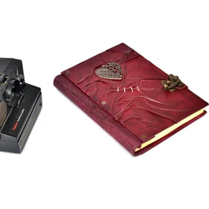 Legend Deri Kalp Eskitme Hakiki Deri Şamua Kraft El Yapımı Hediyelik Anı Günlük Ajanda A5 Defter