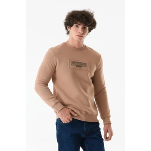 Yazı Baskılı Bisiklet Yaka Sweatshirt