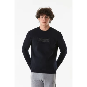 Yazı Baskılı Bisiklet Yaka Sweatshirt