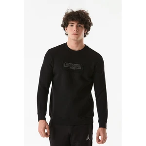 Yazı Baskılı Bisiklet Yaka Sweatshirt