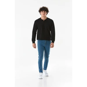 Fermuarlı Straight Jean Pantolon